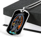 Santa Muerte Saint Holy Death Dog Tag Necklace Stainless Steel or 18k Gold 24" Chain-Express Your Love Gifts