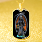Santa Muerte Saint Holy Death Dog Tag Necklace Stainless Steel or 18k Gold 24" Chain-Express Your Love Gifts