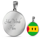 Sao Tome And Principe Flag Necklace Circle Pendant Stainless Steel or 18k Gold 18-22"-Express Your Love Gifts
