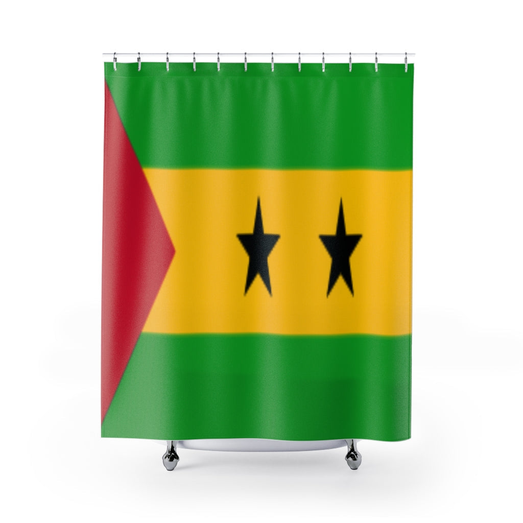 São Tomé Flag Stylish Design 71" x 74" Elegant Waterproof Shower Curtain for a Spa-like Bathroom Paradise Exceptional Craftsmanship-Express Your Love Gifts
