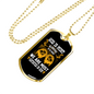 Satisfied In Him Christian Necklace Stainless Steel or 18k Gold Dog Tag 24" Chain-Express Your Love Gifts
