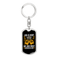 Satisfied In Him Keychain Stainless Steel or 18k Gold Dog Tag Keyring-Express Your Love Gifts
