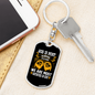 Satisfied In Him Keychain Stainless Steel or 18k Gold Dog Tag Keyring-Express Your Love Gifts