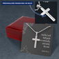 Satisfy Thy Soul Isaiah 58:11 Cross Necklace Message Card W Ball Chain Pendant-Express Your Love Gifts