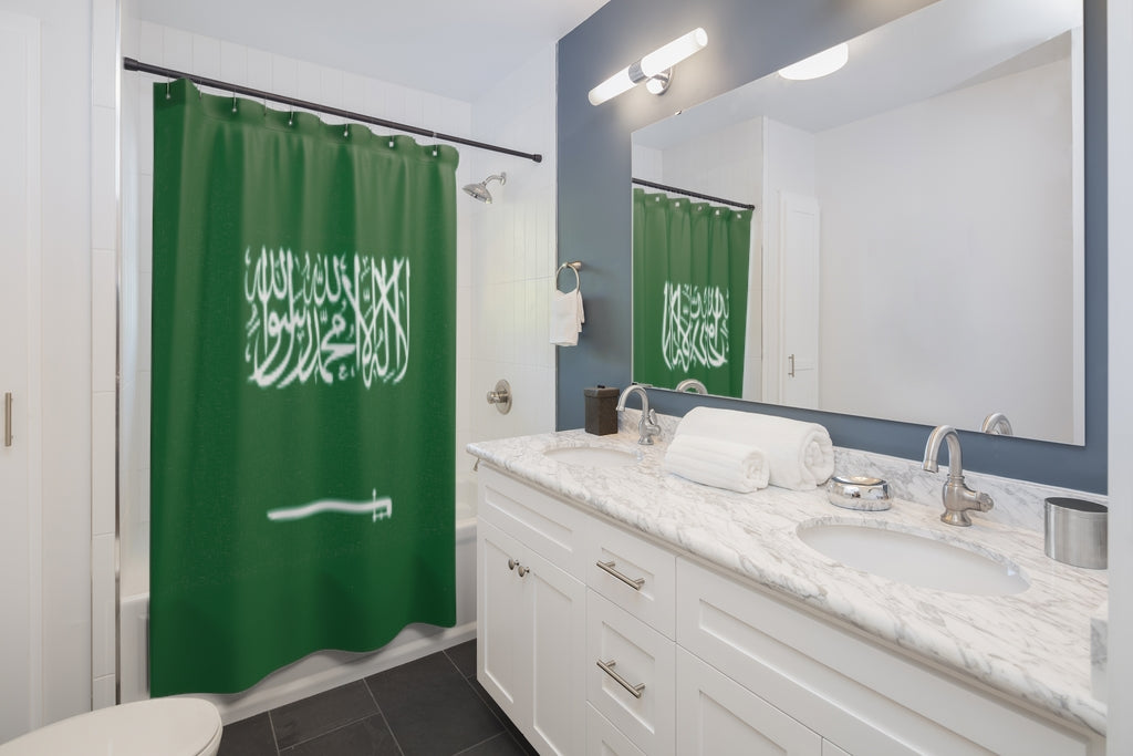 Saudi Arabia Flag Stylish Design 71" x 74" Elegant Waterproof Shower Curtain for a Spa-like Bathroom Paradise Exceptional Craftsmanship-Express Your Love Gifts