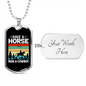 Save a Horse Ride a Cowboy Horse Necklace Stainless Steel or 18k Gold Dog Tag 24" Chain-Express Your Love Gifts