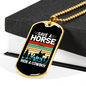 Save a Horse Ride a Cowboy Horse Necklace Stainless Steel or 18k Gold Dog Tag 24" Chain-Express Your Love Gifts