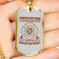 Save More Than Homes Firefighter Gift Stainless Steel or 18k Gold Dog Tag 24" Chain-Express Your Love Gifts