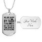 Saved By Faith Alone Christian Necklace Stainless Steel or 18k Gold Dog Tag 24" Chain-Express Your Love Gifts