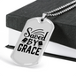 Saved By Grace Christian Necklace Stainless Steel or 18k Gold Dog Tag 24" Chain-Express Your Love Gifts