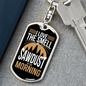 Sawdust In The Morning Swivel Keychain Woodworker Dog Tag Stainless Steel or 18k Gold-Express Your Love Gifts