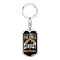 Sawdust In The Morning Swivel Keychain Woodworker Dog Tag Stainless Steel or 18k Gold-Express Your Love Gifts