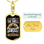 Sawdust In The Morning Swivel Keychain Woodworker Dog Tag Stainless Steel or 18k Gold-Express Your Love Gifts