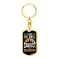 Sawdust In The Morning Swivel Keychain Woodworker Dog Tag Stainless Steel or 18k Gold-Express Your Love Gifts