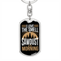Sawdust In The Morning Swivel Keychain Woodworker Dog Tag Stainless Steel or 18k Gold-Express Your Love Gifts