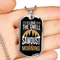 Sawdust In The Morning Woodworker Dog Tag Stainless Steel or 18k Gold W 24"-Express Your Love Gifts