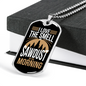 Sawdust In The Morning Woodworker Dog Tag Stainless Steel or 18k Gold W 24"-Express Your Love Gifts
