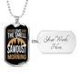Sawdust In The Morning Woodworker Dog Tag Stainless Steel or 18k Gold W 24"-Express Your Love Gifts
