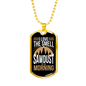 Sawdust In The Morning Woodworker Dog Tag Stainless Steel or 18k Gold W 24"-Express Your Love Gifts