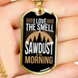 Sawdust In The Morning Woodworker Dog Tag Stainless Steel or 18k Gold W 24"-Express Your Love Gifts