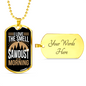 Sawdust In The Morning Woodworker Dog Tag Stainless Steel or 18k Gold W 24"-Express Your Love Gifts