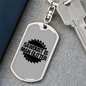 Sawdust Is Man Glitter Swivel Keychain Woodworker Dog Tag Stainless Steel or 18k Gold-Express Your Love Gifts