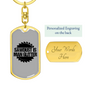 Sawdust Is Man Glitter Swivel Keychain Woodworker Dog Tag Stainless Steel or 18k Gold-Express Your Love Gifts