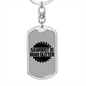 Sawdust Is Man Glitter Swivel Keychain Woodworker Dog Tag Stainless Steel or 18k Gold-Express Your Love Gifts