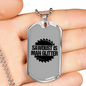 Sawdust Is Man Glitter Woodworker Dog Tag Stainless Steel or 18k Gold W 24"-Express Your Love Gifts