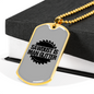 Sawdust Is Man Glitter Woodworker Dog Tag Stainless Steel or 18k Gold W 24"-Express Your Love Gifts