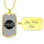 Sawdust Is Man Glitter Woodworker Dog Tag Stainless Steel or 18k Gold W 24"-Express Your Love Gifts