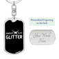 Sawdust Is My Glitter Swivel Keychain Woodworker Dog Tag Stainless Steel or 18k Gold-Express Your Love Gifts