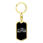 Sawdust Is My Glitter Swivel Keychain Woodworker Dog Tag Stainless Steel or 18k Gold-Express Your Love Gifts