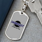 Sawdust Swivel Keychain Woodworker Dog Tag Stainless Steel or 18k Gold-Express Your Love Gifts