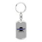 Sawdust Swivel Keychain Woodworker Dog Tag Stainless Steel or 18k Gold-Express Your Love Gifts