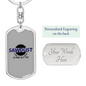 Sawdust Swivel Keychain Woodworker Dog Tag Stainless Steel or 18k Gold-Express Your Love Gifts