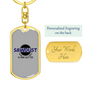 Sawdust Swivel Keychain Woodworker Dog Tag Stainless Steel or 18k Gold-Express Your Love Gifts