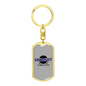 Sawdust Swivel Keychain Woodworker Dog Tag Stainless Steel or 18k Gold-Express Your Love Gifts