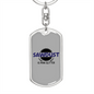 Sawdust Swivel Keychain Woodworker Dog Tag Stainless Steel or 18k Gold-Express Your Love Gifts