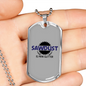 Sawdust Woodworker Dog Tag Stainless Steel or 18k Gold W 24"-Express Your Love Gifts