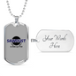 Sawdust Woodworker Dog Tag Stainless Steel or 18k Gold W 24"-Express Your Love Gifts