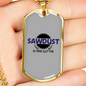 Sawdust Woodworker Dog Tag Stainless Steel or 18k Gold W 24"-Express Your Love Gifts