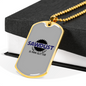 Sawdust Woodworker Dog Tag Stainless Steel or 18k Gold W 24"-Express Your Love Gifts