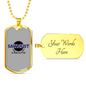 Sawdust Woodworker Dog Tag Stainless Steel or 18k Gold W 24"-Express Your Love Gifts