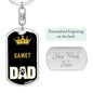 Sawet Cat Dad King Keychain Stainless Steel or 18k Gold-Express Your Love Gifts