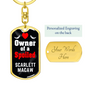 Scarlett Macaw Bird Keychain Stainless Steel or 18k Gold Dog Tag Keyring-Express Your Love Gifts