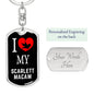 Scarlett Macaw Bird Lover Keyring Keychain Stainless Steel or 18k Gold-Express Your Love Gifts