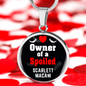 Scarlett Macaw Bird Owner Necklace Circle Pendant Stainless Steel or 18k Gold 18-22"-Express Your Love Gifts