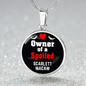 Scarlett Macaw Bird Owner Necklace Circle Pendant Stainless Steel or 18k Gold 18-22"-Express Your Love Gifts