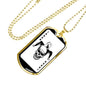 Scary Playing Card Joker Dog Tag Stainless Steel or 18k Gold 24" Chain-Express Your Love Gifts